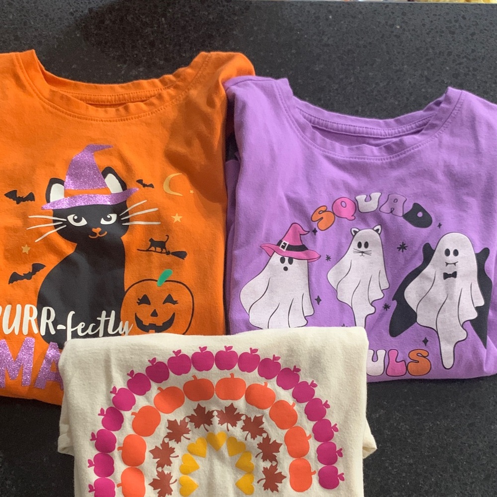 Set of 3 girls size 7/8 Halloween tees